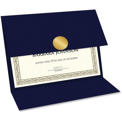 Certificate Holders - Tri-Fold Navy Linen 9.25x12.5 Inches - Embossed Die-Cut...