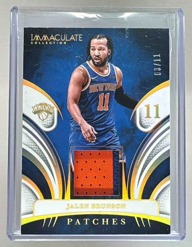 Jalen Brunson 2024 Panini Immaculate GU Jersey Number Patch 3/11