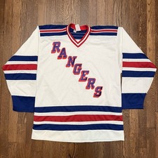 Vintage CCM New York Rangers Jersey Home Blue | NHL 1980's Sz. MED Made In USA