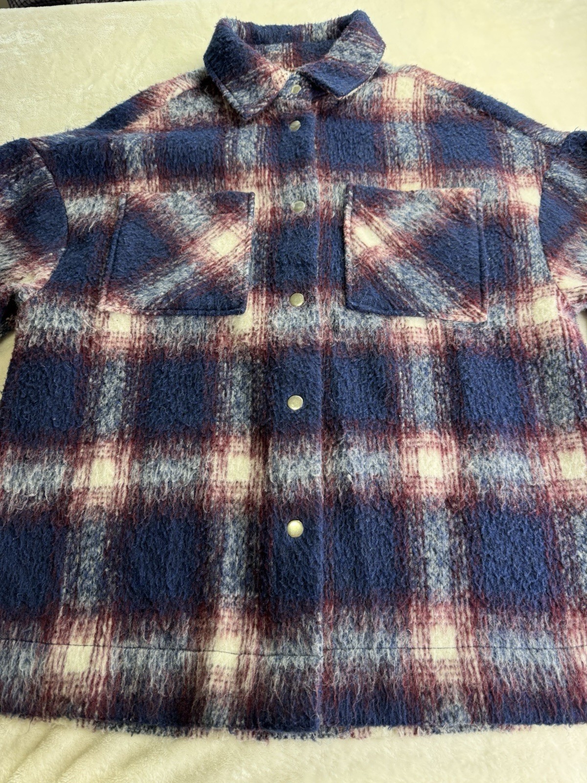 Willow + Root Shacket Size Medium Flannel Blue Ma… - image 2