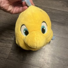 Official Stamped Disney Store Flounder 10" Plush The Little Mermaid