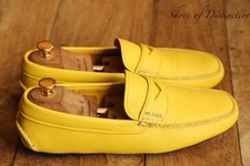 Scarpe da guida PRADA in pelle gialla mocassini da uomo UK 8,5 EU 42,5 US 9,5
