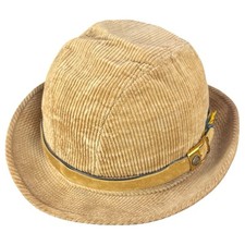 Vtg Dobbs Fifth Avenue New York Fedora Hat Corduroy Cap With Belt Sz 7 1/4 Brown