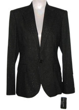 Ralph Lauren BLACK LABEL Metallic PINSTRIPE Wool Blazer 10 USA MSRP 1298 NWT