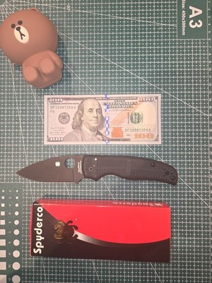 Spyderco Shaman C229GPBK Pocketknife Black Fiberglass Drop Point Compression