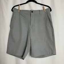 Banana Republic Shorts Mens Sz 32 Gray Comfort Flat Front Stretch Wicking Chino