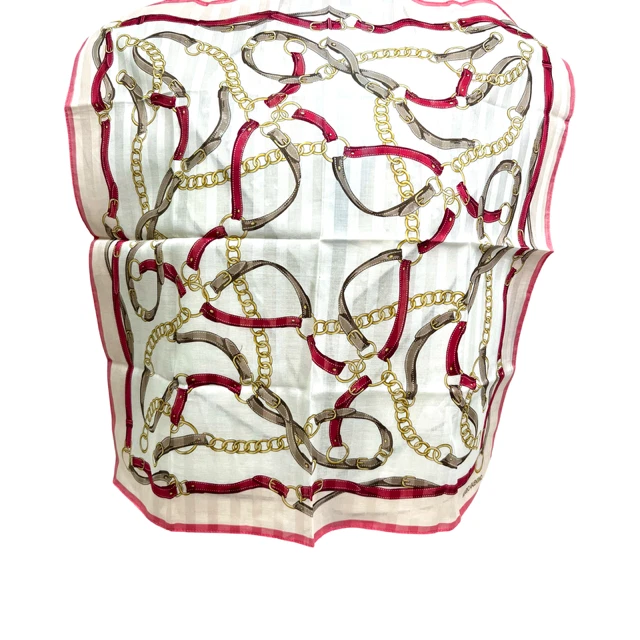 "Nueva mini bufanda MARIO VALENTINO algodón/seda 21,5"" cadena de oro rosa brillante (72)" Foto 3 de 4