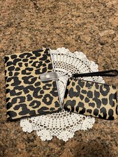 NWT Coach Leopard Print Wristlet and Notebook Set
