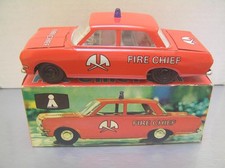 Tin Friction Opel Rekord Fire Chief made by Plasticart in East Germany rare NMIB