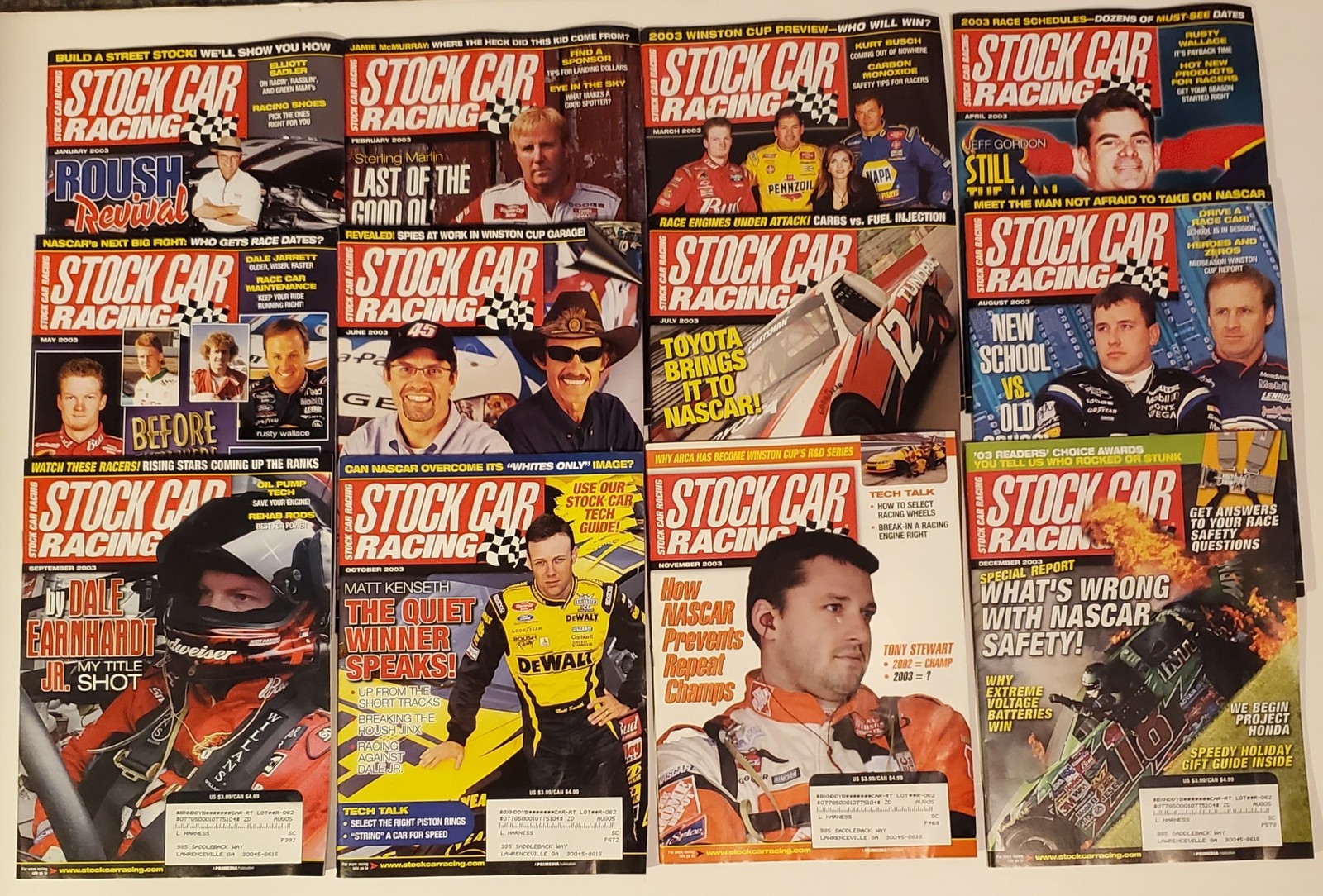 STOCK CAR RACING MAGAZINES - COMPLETE YEAR - 12 ISSUES - 2003 | eBay