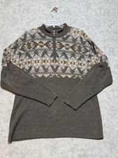 Pendleton Men's Cotton LG 1/4Zip Sweater Southwestern Design w/Elbow Pads -311
