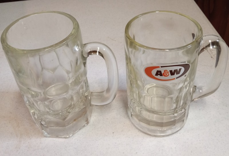 Vintage Rootbeer Mugs, 1-A & W, 1 Plain
