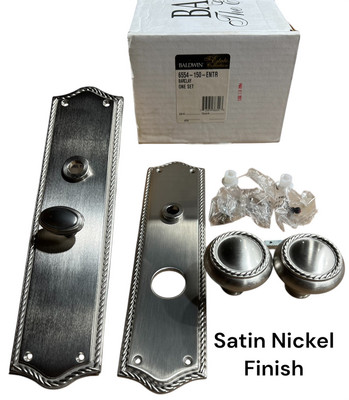 Baldwin 6554-150-ENTR Barclay Door Knob Handle Set Satin Nickel Finish Entry