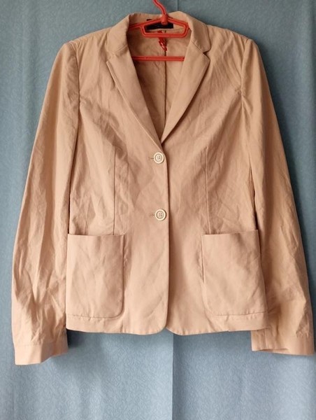 Women Piazza Sempione Blazer Beige Cotton 38 / M /