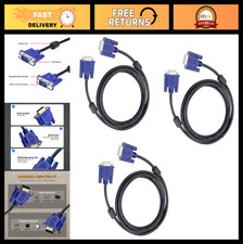 3-Pack 10FT VGA to VGA Cables, HD15 Male to Male Monitor/TV Connection, Blue