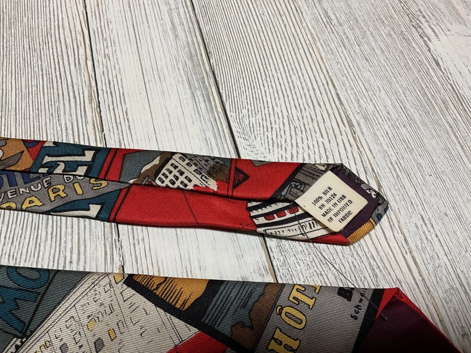 De colección Usado en Excelente Condición Hanover St. Corbata Tie Works Ltd. 100 % seda EE. UU. Foto 3 de 4