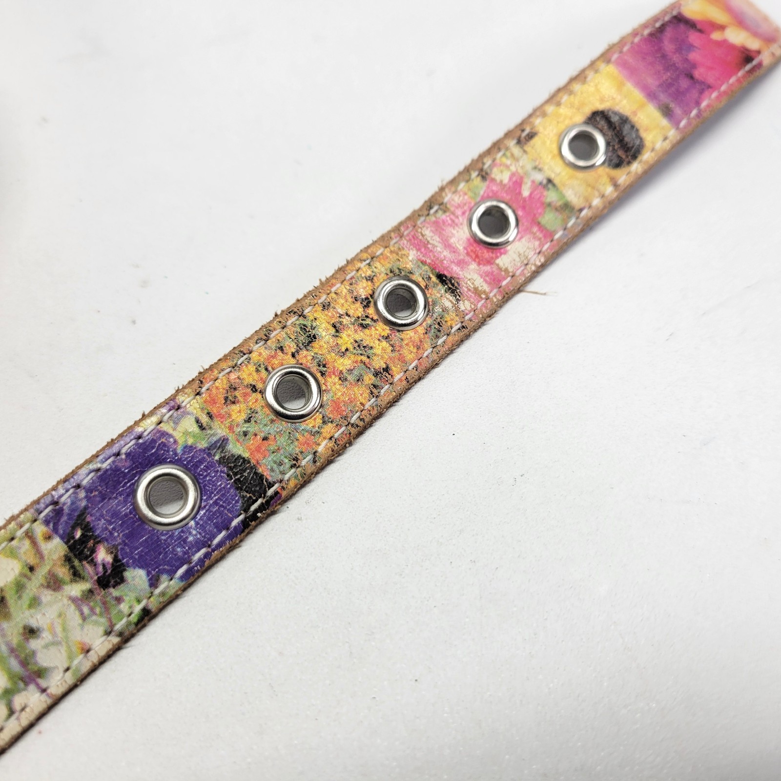 Rolfs Leather Belt 34 Large Patchwork Flower Flor… - image 8