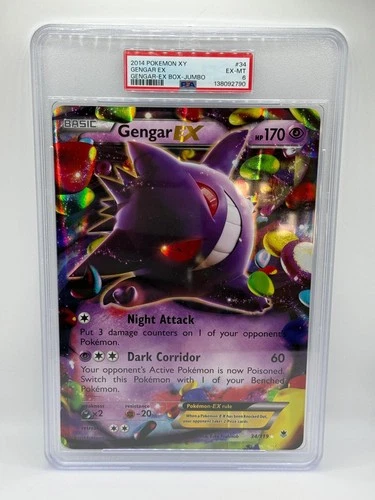 2014 Pokemon XY Gengar EX Box JUMBO PROMO #34 Gengar EX PSA 6 EX-MT