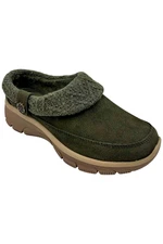 Skechers Women's Easy Going Water-Repellent Suede Clogs Olive