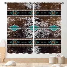 TKUYO Western Curtains for Bedroom, Southwestern Brown Cow Print Highland