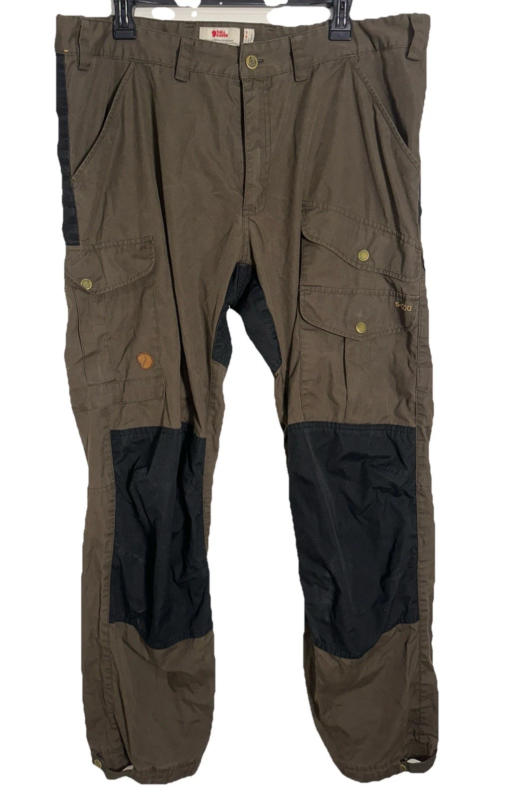 Fjallraven Vidda Pro G-1000 Hiking Pant Men 38 39 Brown Black Cargo Gorp Outdoor
