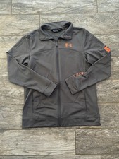 Under Armour Boys YXL Gray Orange Track Jacket Full Zip Long Sleeve
