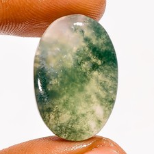 Natural Moss Agate Green Oval Shape Cabochon Loose Gemstone 14 Ct 22X15X4 mm