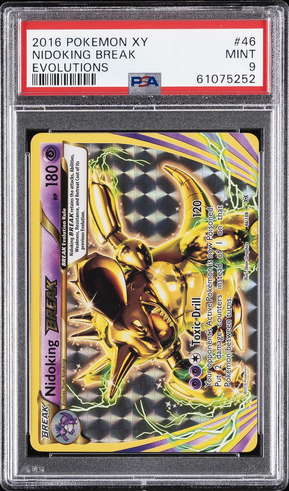 2016 POKEMON XY EVOLUTIONS #46 NIDOKING BREAK PSA 9