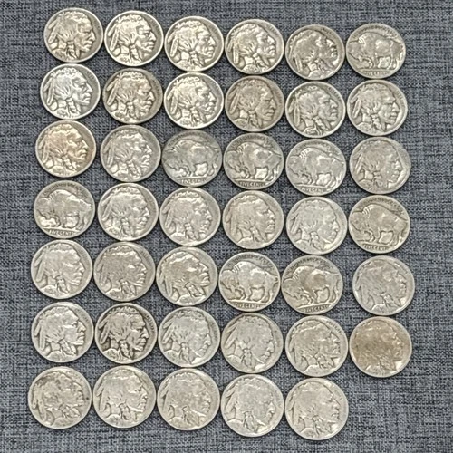 Roll Of (40) 1921 Buffalo Nickels all are Good Or Better