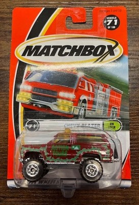 Matchbox carded #71 Chevy Blazer on tour 2000 bent card diecast big tires action