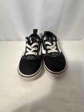 Vans Ward Toddler Low Top Skate Shoes Black and White Size 6