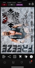 DIGITAL TOPPS WWE SLAM Steve Austin FREEZE 25 SR WHITE SIGNATURE RELIC Read