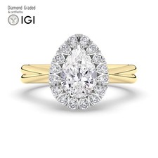 Pear Diamond Engagement Ring 14k Yellow Gold Labgrown 2.45 Ct Solitaire