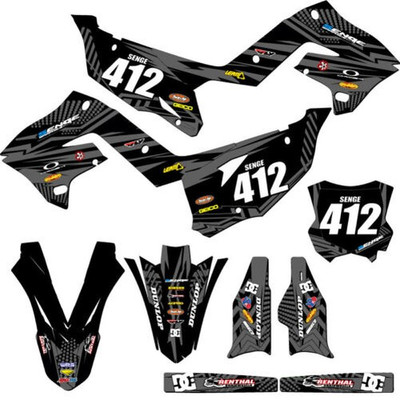 2003-2008 Für Polisport Restyle KX 250 Mayhem Schwarz Senge Grafiken Set Compa