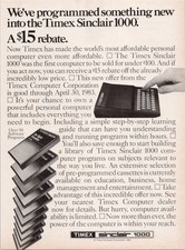 Timex Sinclair 1000 Vintage 1983 Print Ad Personal Computer 15 Rebate