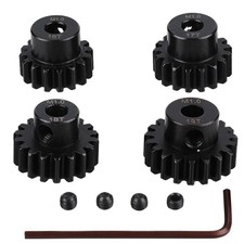 4 PCS M1 5mm Steel Pinion Motor Gear Set 16T-19T for 1/8 RC Car Motor
