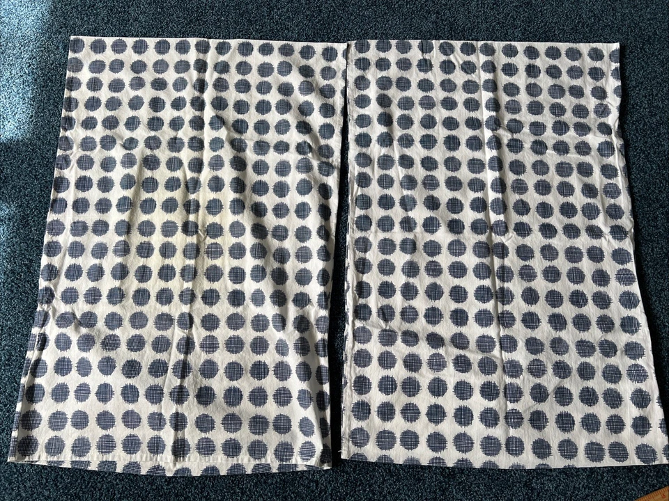 "2 fundas de almohada de algodón ligeras estándar blanco punto azul 29""x19""" Foto 2 de 4