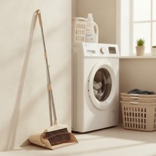 Upright Broom and Dustpan Combo with Stainles...