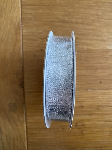 Three Kings Ribbon Silver 15mm Metallic 5m Reel
