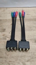 Lot of 2 MONOPRICE  2899 Cable Splitter  3 RCA Male to 6 RCA Female  AV Adapter