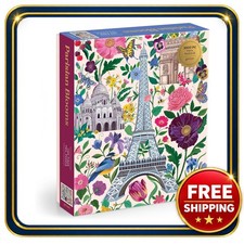 Puzzle 1000 pieces Parisian Blooms foil design floral landmarks