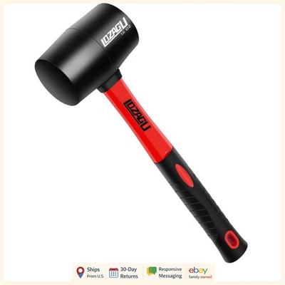 Durable 16oz Rubber Mallet with Non-Damaging Flat Head for Precision Work