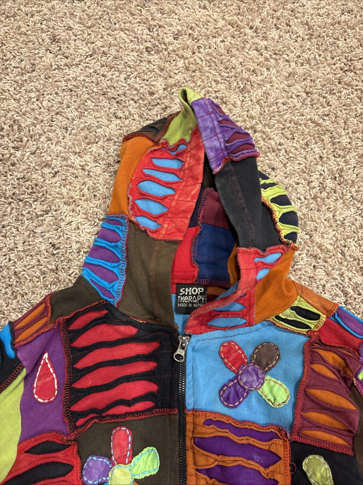 Shop Therapy Multicolored Patchwork Long Sleeved … - image 2