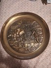 Vintage Bronze Brass "Playing Board Game" Decor Charger Plate - Made in Korea — photo 1