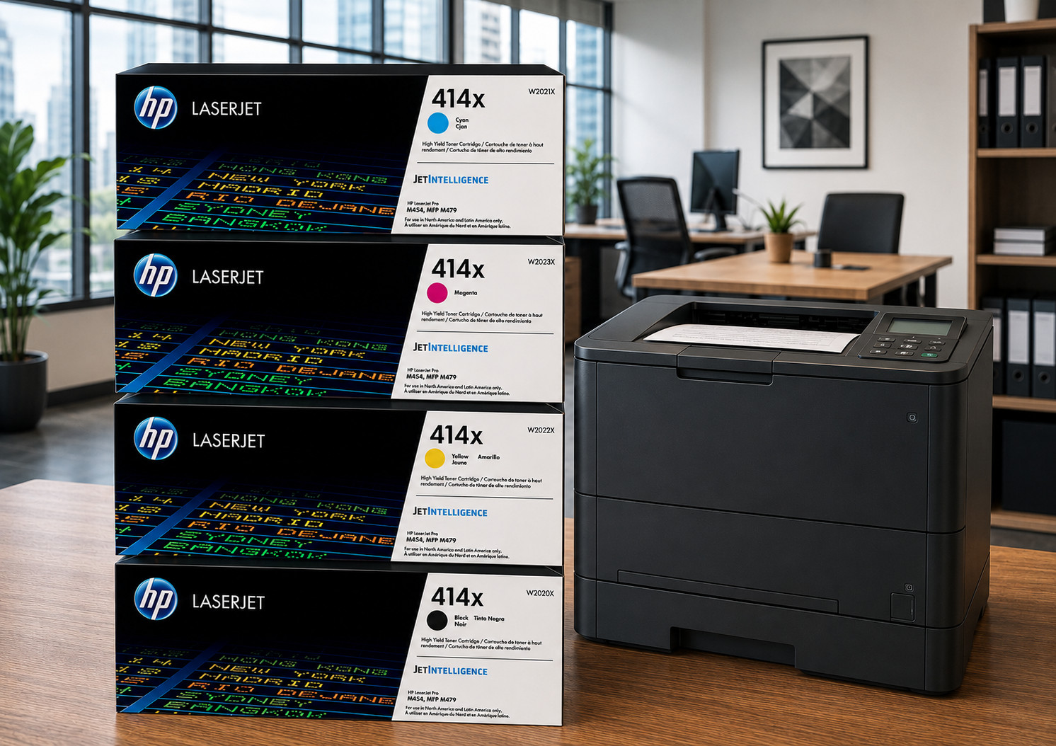 ✅ HP 414X High Yield Toner Set Black Cyan Magenta Yellow Genuine OEM W2020X 23X