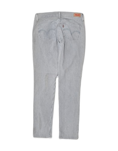LEVI'S Womens Slim Jeans W30 L30 Grey Striped Cotton FQ01 - Picture 2 of 5