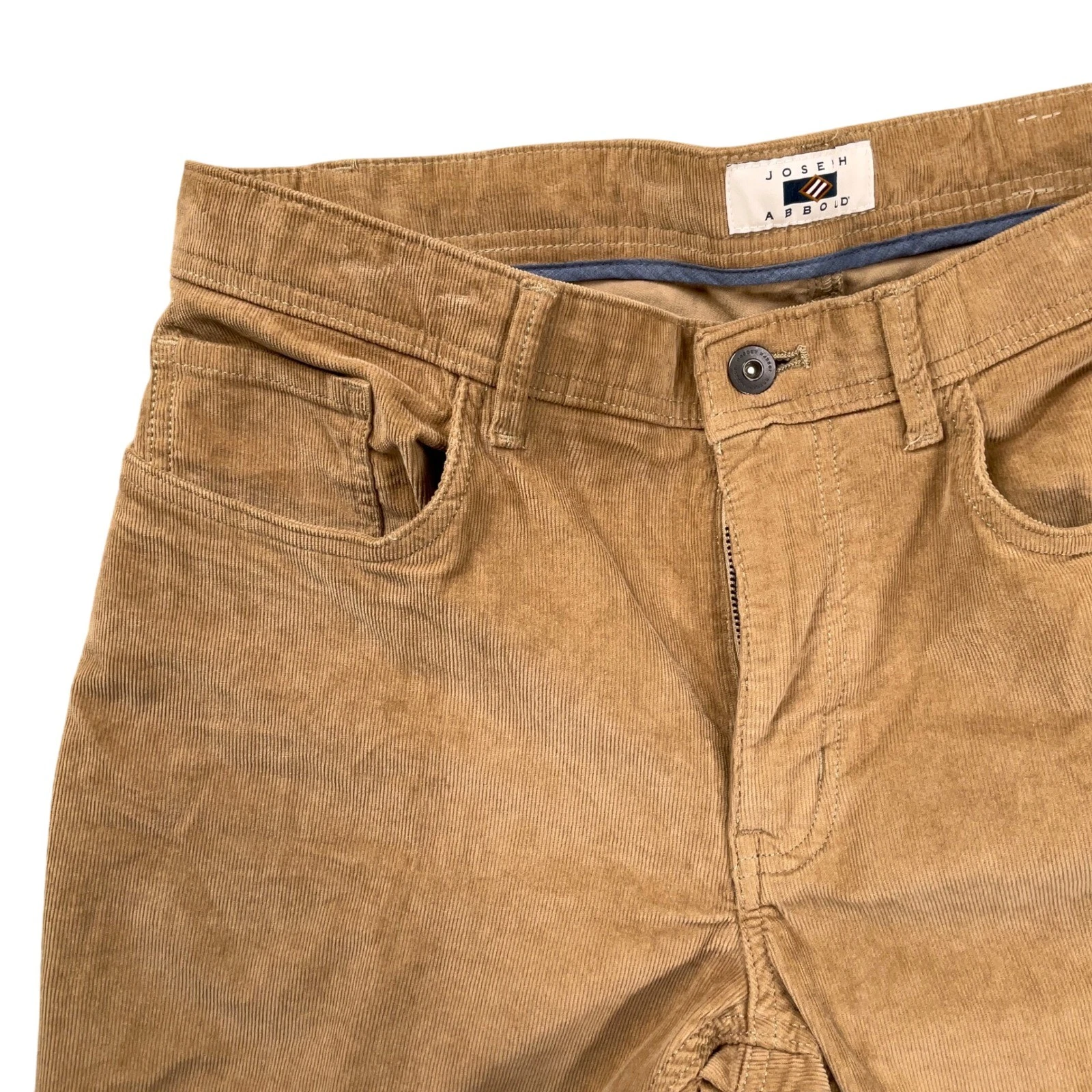 Joseph Abboud Corduroy Pants Men 35W 31L Brown Tan Straight Leg Casual Preppy
