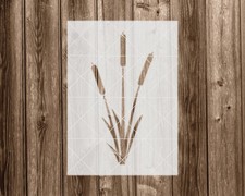 Cattail Stencil, Reusable Stencil For Painting, 2107