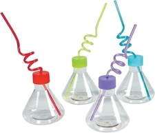 Fun Express Juego un Express Juego de tazas de vaso de ciencia con pajitas, 8 oz
