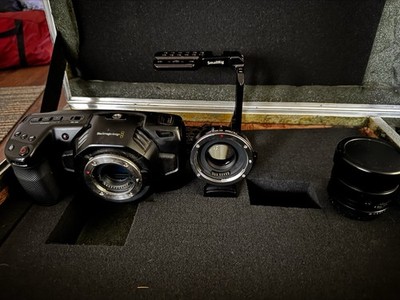 Blackmagic Design Pocket Cinema Camera 4k w/ lens + hard case + so many extras 